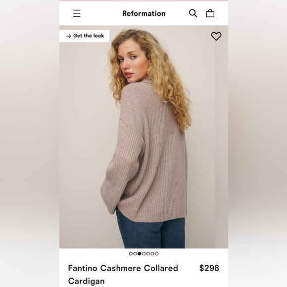 Reformation Fantino Cashmere Collared Cardigan - Picture 2 of 5